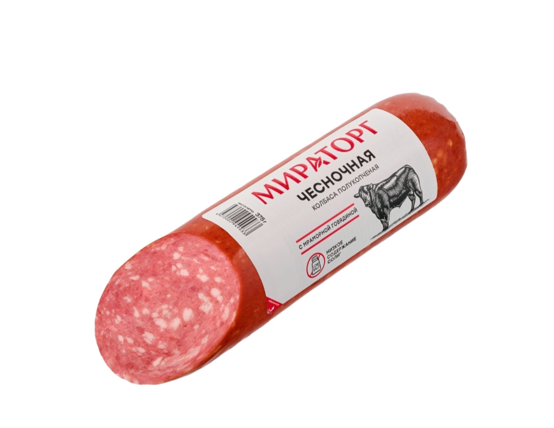 Garlic semi-smoked sausage