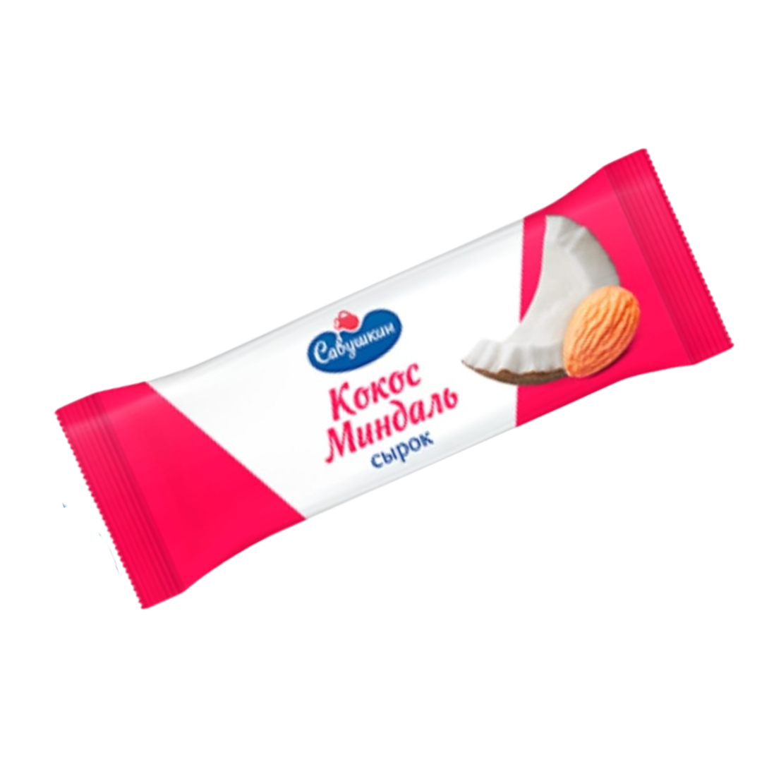 Glazed Cottage cheese coconut-almond,40g, offer 5+1 or 10+3 free