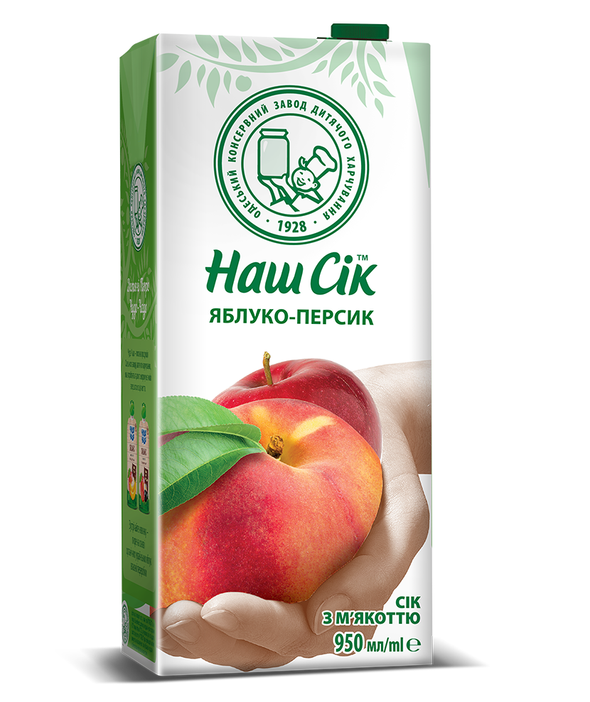Pasteurized peach and apple nectar 0.95l