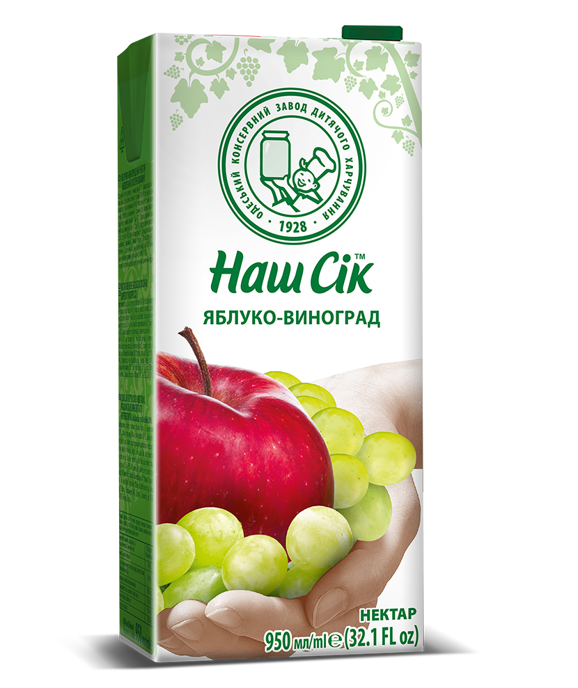 Pasteurized grape and apple juice 0.95L