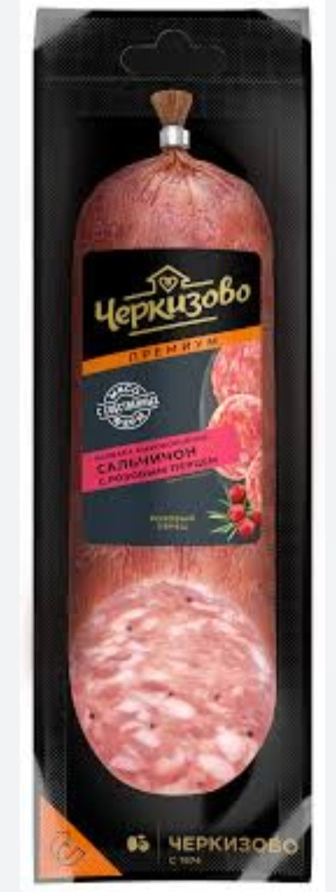 колбаса сырокопченая Черкизово Сальчичон с розовым перцем/Raw-smoked sausage Salchichon with pink pepper,Cherkizovo