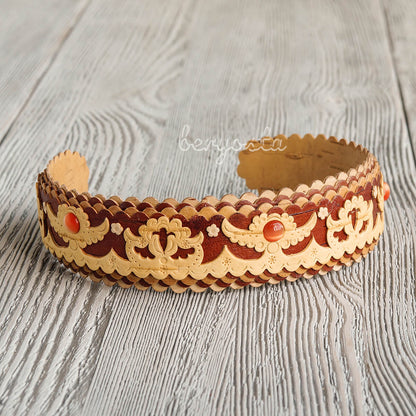 Birch bark headband, handmade