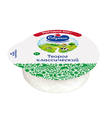 Cottage cheese  classic, 300 grams, 5% fat