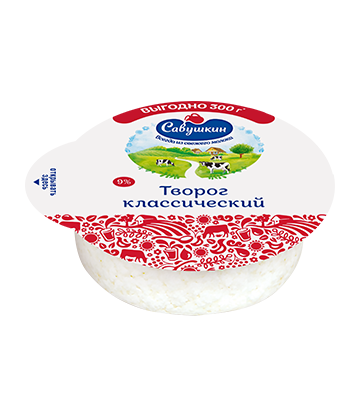 Cottage cheese classic,300 grams, 9% fat