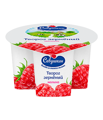 Cottage cheese 101 grains, raspberry flavor ,fat 5 %,130 g