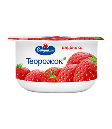 Curd dessert paste strawberry flavor, 3.5% fat, 100g