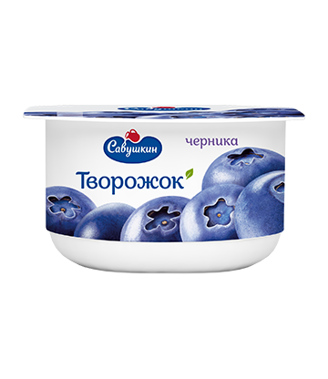 Curd dessert paste .blueberries  flavor, 3.5% fat, 100g