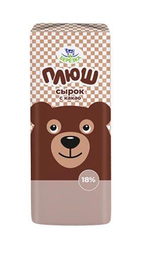 Glazed curd cheese Plush with cocoa and vanilla  flavor, fat 18% 45goffer 5+1 and 10+3free