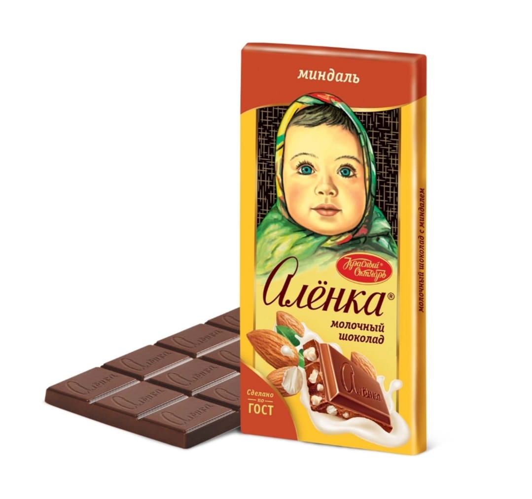 alyonka milk chocolate with almonds 90g