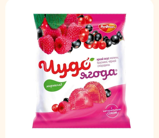 miracle berry marmalade with raspberry, lingonberry and black currant flavors 250g