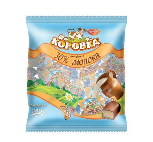 chocolate candies korovka 30% milk 250g