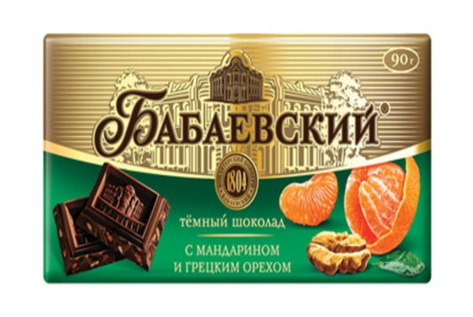 babaevsky chocolate with tangerine and walnut 90g
