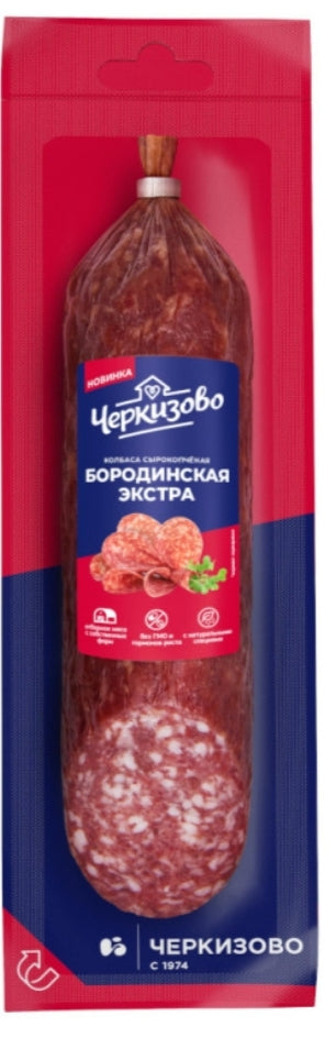колбаса черкизово сырокопчёная Бородинская экстра/Raw-smoked Borodino Extra sausage,Cherkizovo,200g