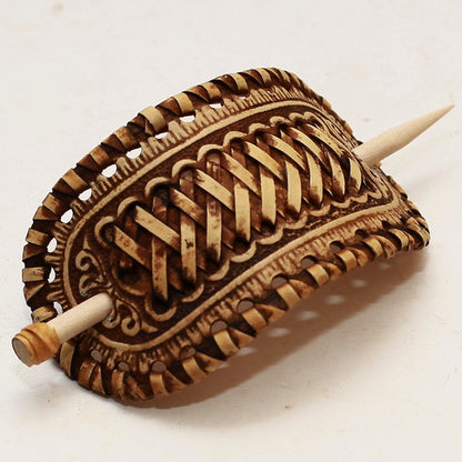 Birch bark hairpin, braided