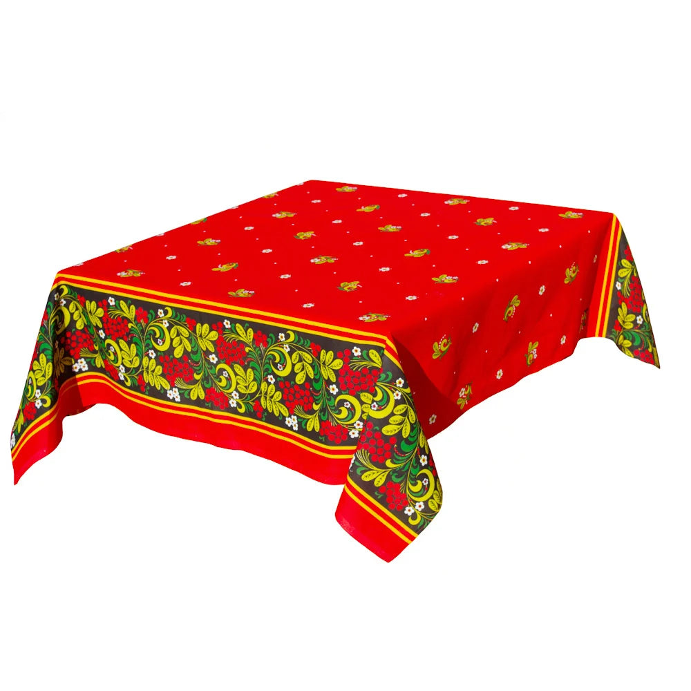 Table cover ,Khokhloma style 150cm by 150cm